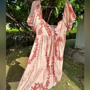 Ava Sky Tristan Dress in Plumeria Lei